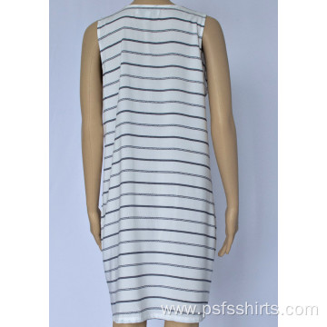 Women Striped Sleeveless Dress